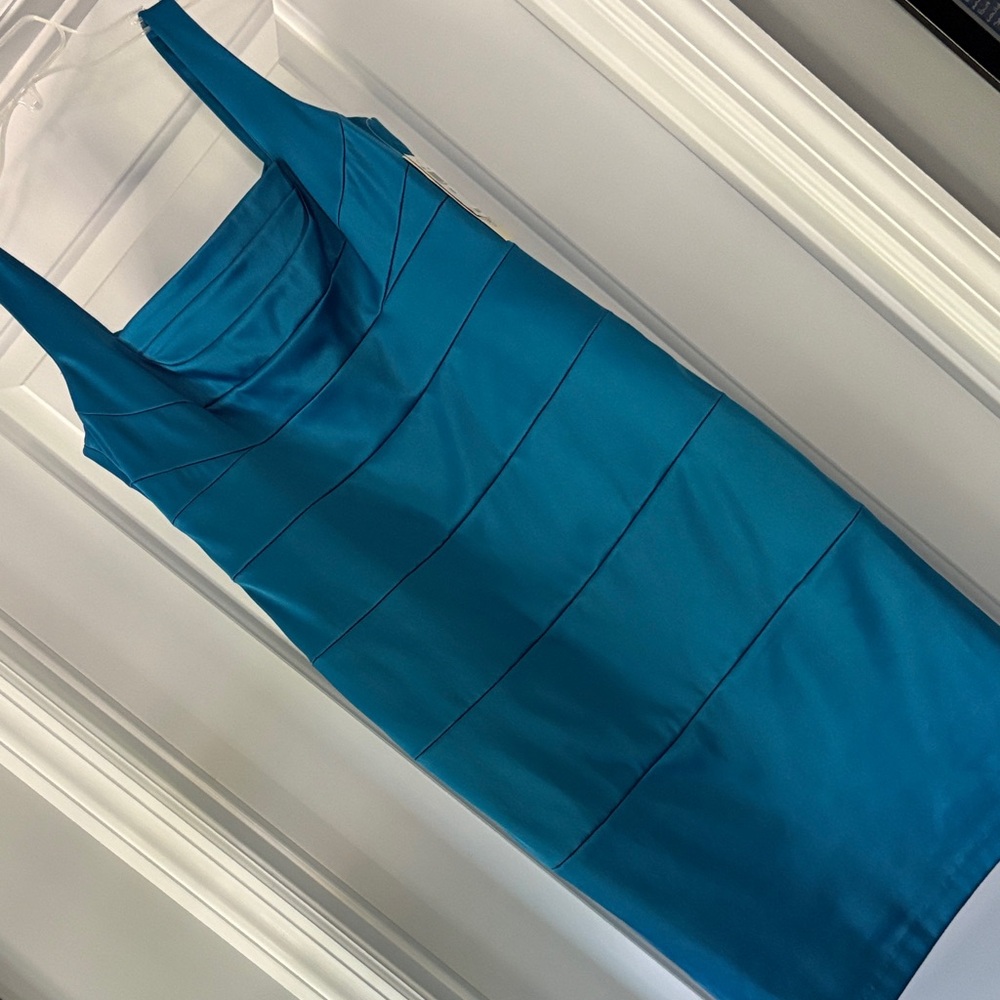 Signature by Sangria Strapless Teal Dress